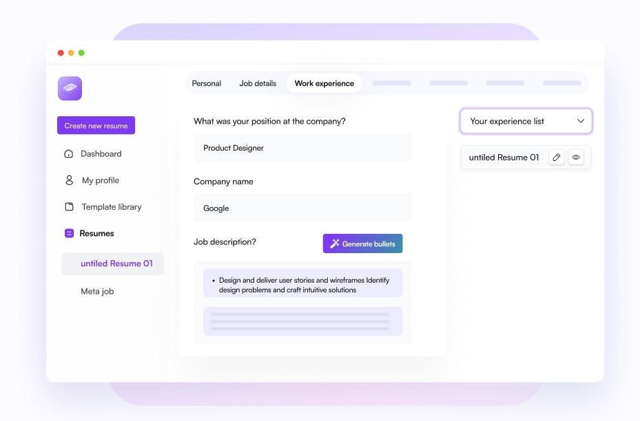 AI Resume Builder Dashboard